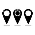 Location map icon set, gps pointer mark vector collection Royalty Free Stock Photo