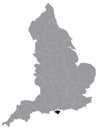 Location Map of Isle of Wight Ceremonial County Lieutenancy Area