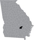 Location map of the Jeff Davis county of Georgia, USA