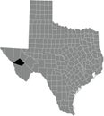 Location map of the Jeff Davis County of Texas, USA