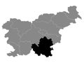 Location Map of Jugovzhodna Slovenija Statistical Region