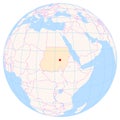 Location Map of Khartoum Int. Airport (Khartoum, Sudan). IATA-code KRT Royalty Free Stock Photo