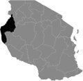 Location map of the Kigoma region of Tanzania