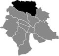 Location map of the Kreis 11 District of Zurich, Switzerland