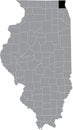 Location map of the Lake County of Illinois, USA