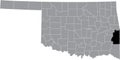 Location map of the Le Flore County of Oklahoma, USA
