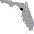 Location map of the Levy county of Florida, USA