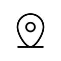 Location map line icon isolated on white background. Black flat thin icon on modern outline style. Linear symbol and editable Royalty Free Stock Photo