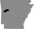 Location map of the Logan county of Arkansas, USA