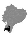 Location Map of Loja Province Royalty Free Stock Photo