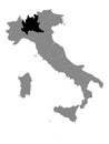 Location Map of Lombardy Region
