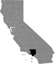 Location map of the Los Angeles county of California, USA Royalty Free Stock Photo