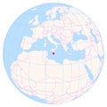 Location Map of Malta Int. Airport (Luqa, Malta). IATA-code MLA Royalty Free Stock Photo