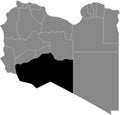 Location map of the Murzuq district of Libya