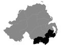 Location Map of Newry, Mourne and Down Local Government District