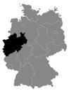 Location Map of Nordrhein-Westfalen Federal State