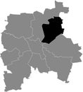 Location map of the Northeast Nordost district of Leipzig, Germany