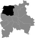 Location map of the Northwest Nordwest district of Leipzig, Germany