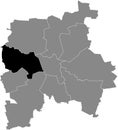 Location map of the Old West Alt-West district of Leipzig, Germany