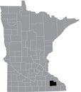 Location map of the Olmsted County of Minnesota, USA