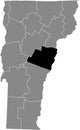 Location map of the Orange County of Vermont, USA