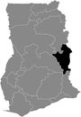 Location map of the Oti region of Ghana