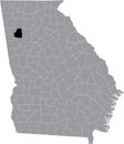 Location map of the Paulding county of Georgia, USA