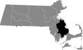 Location map of the Plymouth County of Massachusetts, USA Royalty Free Stock Photo