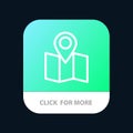 Location, Map, Pointer Mobile App Button. Android and IOS Line Version Royalty Free Stock Photo