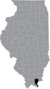 Location map of the Pope County of Illinois, USA