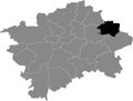 Location map of the Praha 20 municipal dictrict of Prague, Czech Republic