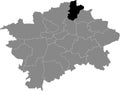 Location map of the Praha 18 municipal dictrict of Prague, Czech Republic