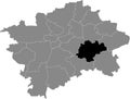 Location map of the Praha 15 municipal dictrict of Prague, Czech Republic Royalty Free Stock Photo