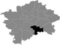 Location map of the Praha 11 municipal dictrict of Prague, Czech Republic
