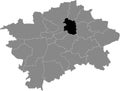 Location map of the Praha 9 municipal dictrict of Prague, Czech Republic