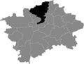 Location map of the Praha 8 municipal dictrict of Prague, Czech Republic