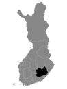 Location Map of Region EtelÃÂ¤-Savo