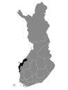 Location Map of Region Pohjanmaa Royalty Free Stock Photo