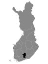 Location Map of Region PÃÂ¤ijÃÂ¤t-HÃÂ¤me Royalty Free Stock Photo