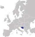 Location map of the REPUBLIC OF BOSNIA AND HERZEGOVINA, EUROPE