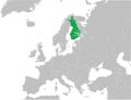 Location map of the REPUBLIC OF FINLAND, EUROPE