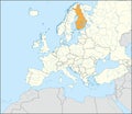 Location map of the REPUBLIC OF FINLAND, EUROPE