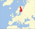 Location map of the REPUBLIC OF FINLAND, EUROPE