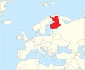 Location map of the REPUBLIC OF FINLAND, EUROPE