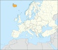 Location map of the REPUBLIC OF ICELAND, EUROPE