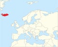 Location map of the REPUBLIC OF ICELAND, EUROPE