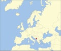 Location map of the REPUBLIC OF MONTENEGRO, EUROPE