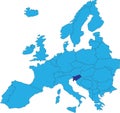 Location map of the REPUBLIC OF SLOVENIA, EUROPE