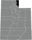 Location map of the Rich County of Utah, USA