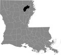 Location map of the Richland Parish of Louisiana, USA